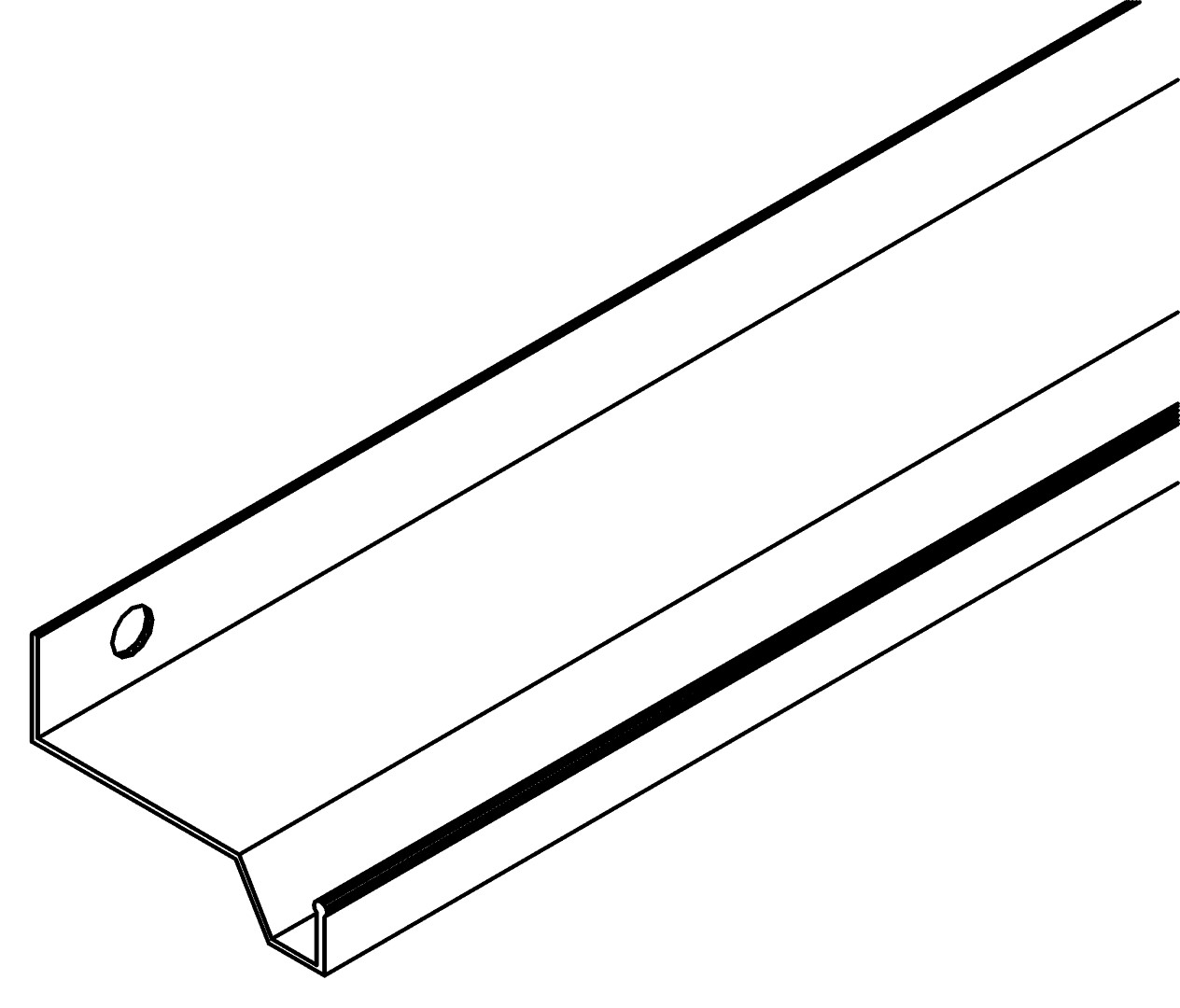Bodenprofil, Vorne, 2046, L2484, white, RAL 9003, Farbe: Weiß pulverbeschichtet