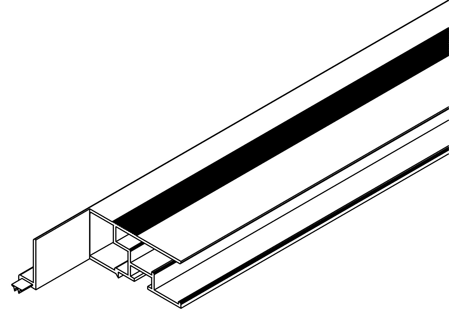 Fensterprofil, seite, 7367, L890, white, RAL 9003, Farbe: Weiß pulverbeschichtet