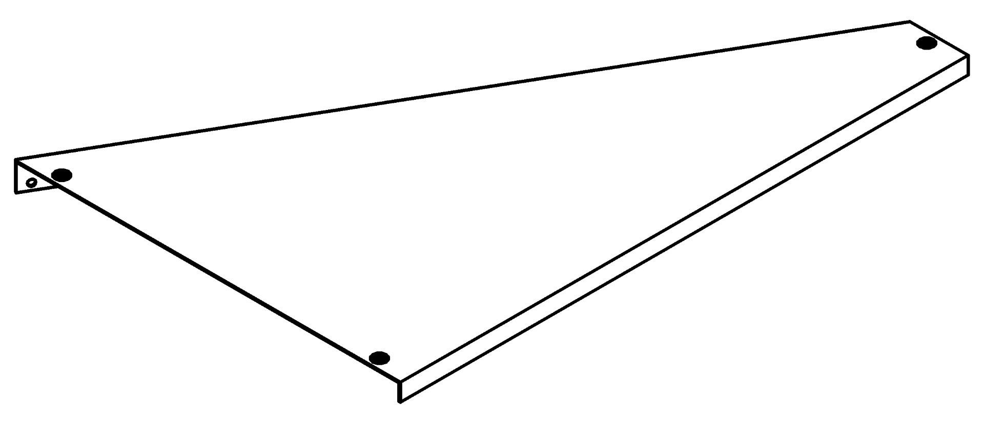 Tischplatte rechts, 9525, L500, , Farbe: Blank