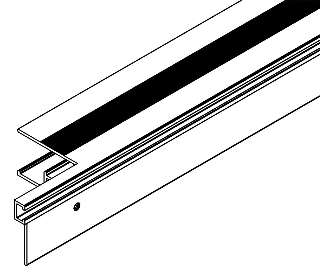 Fensterprofil, seite, 7186, L434, white, RAL 9003, Farbe: Weiß pulverbeschichtet