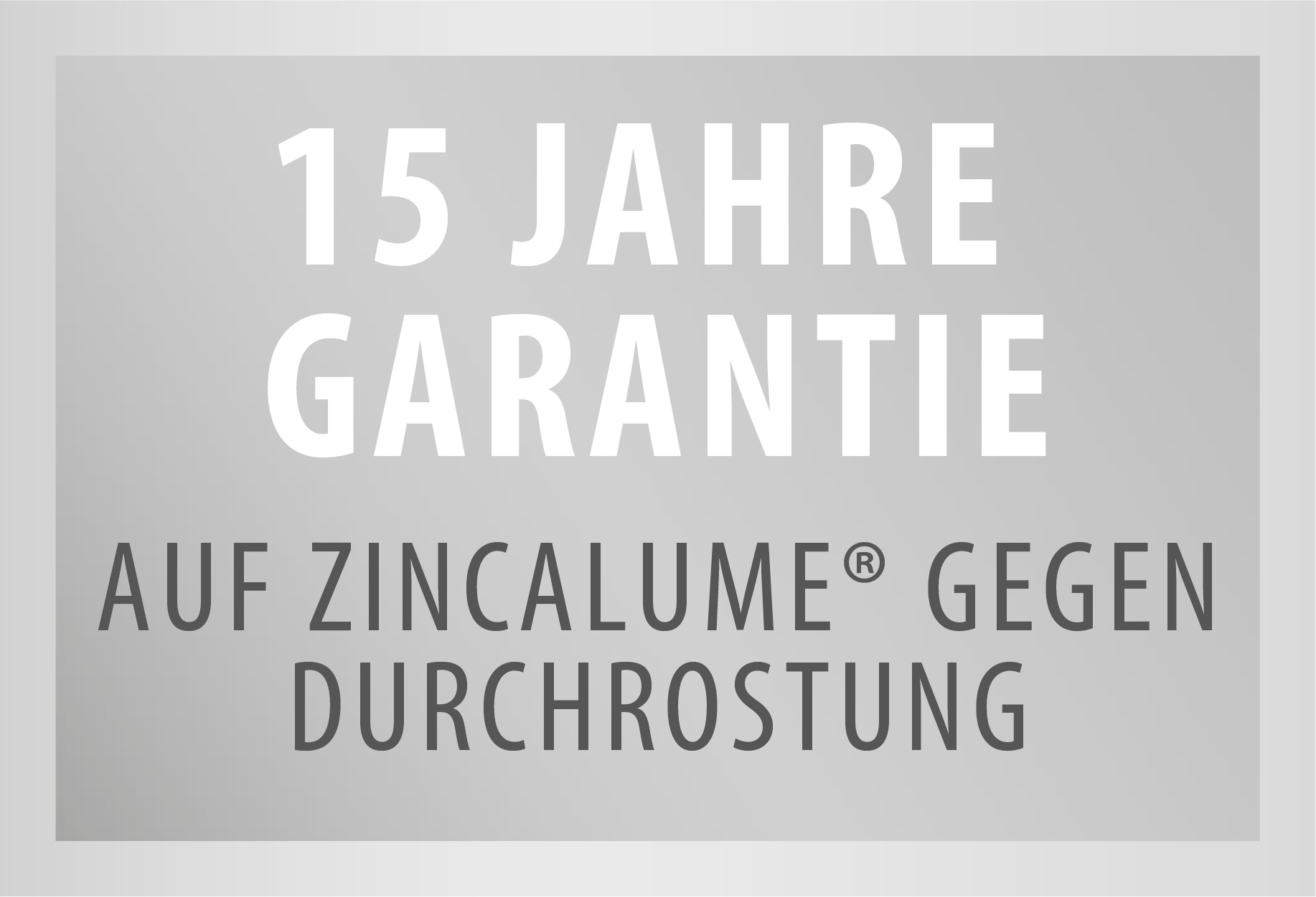 eph Garantiesiegel mit Aufschrift: 15 Jahre Garantie  auf Zincalume gegen Durchrostung