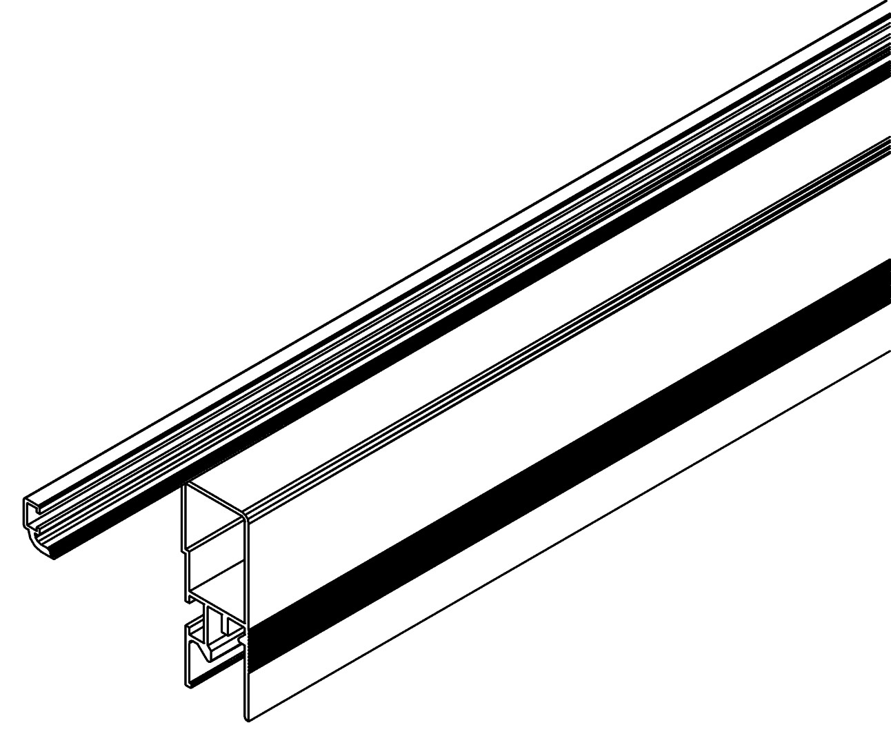 Türprofil, o., li, 7352, L653, white, RAL 9003, Farbe: Weiß pulverbeschichtet