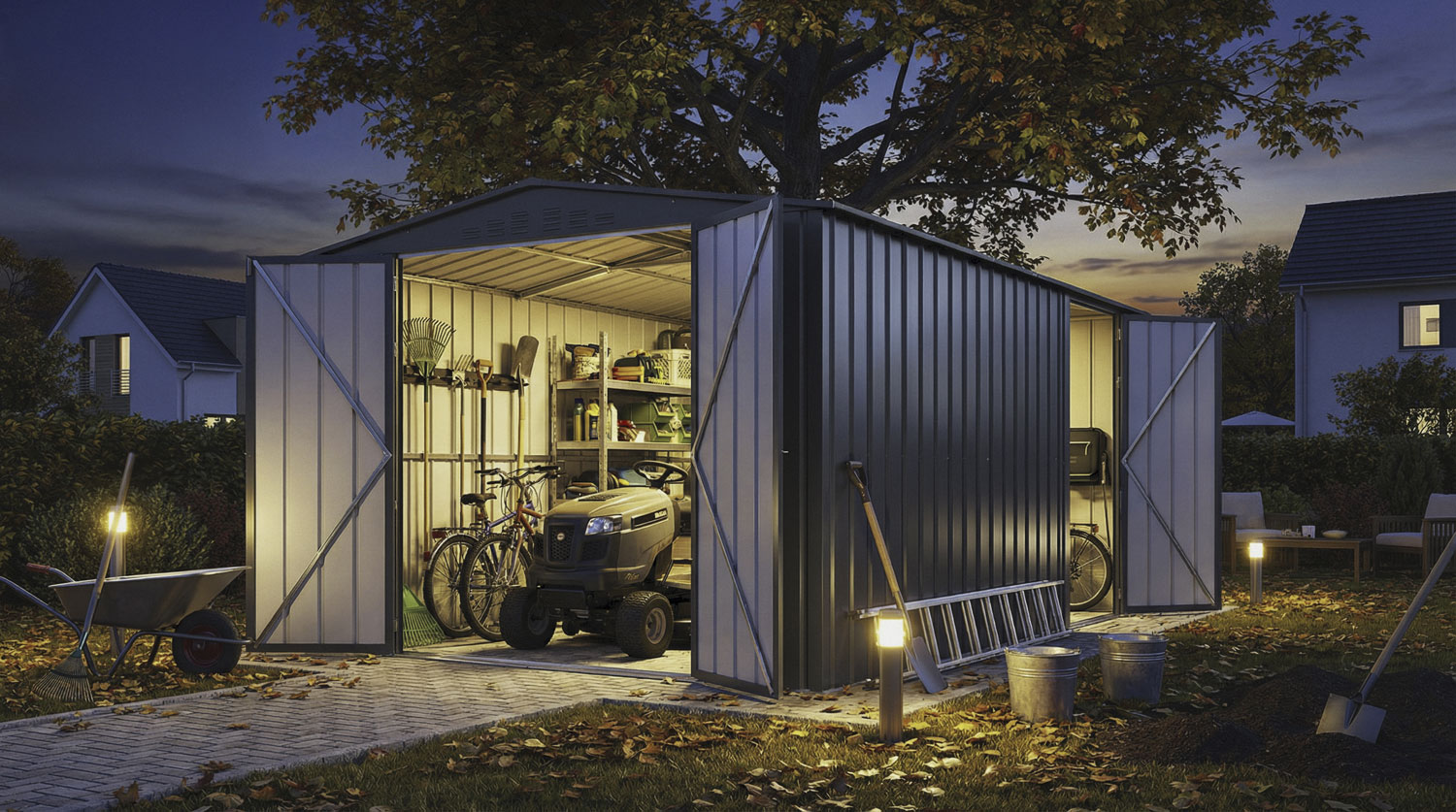 Lagertraum Parker mit Satteldach, Farbe: Anthrazit