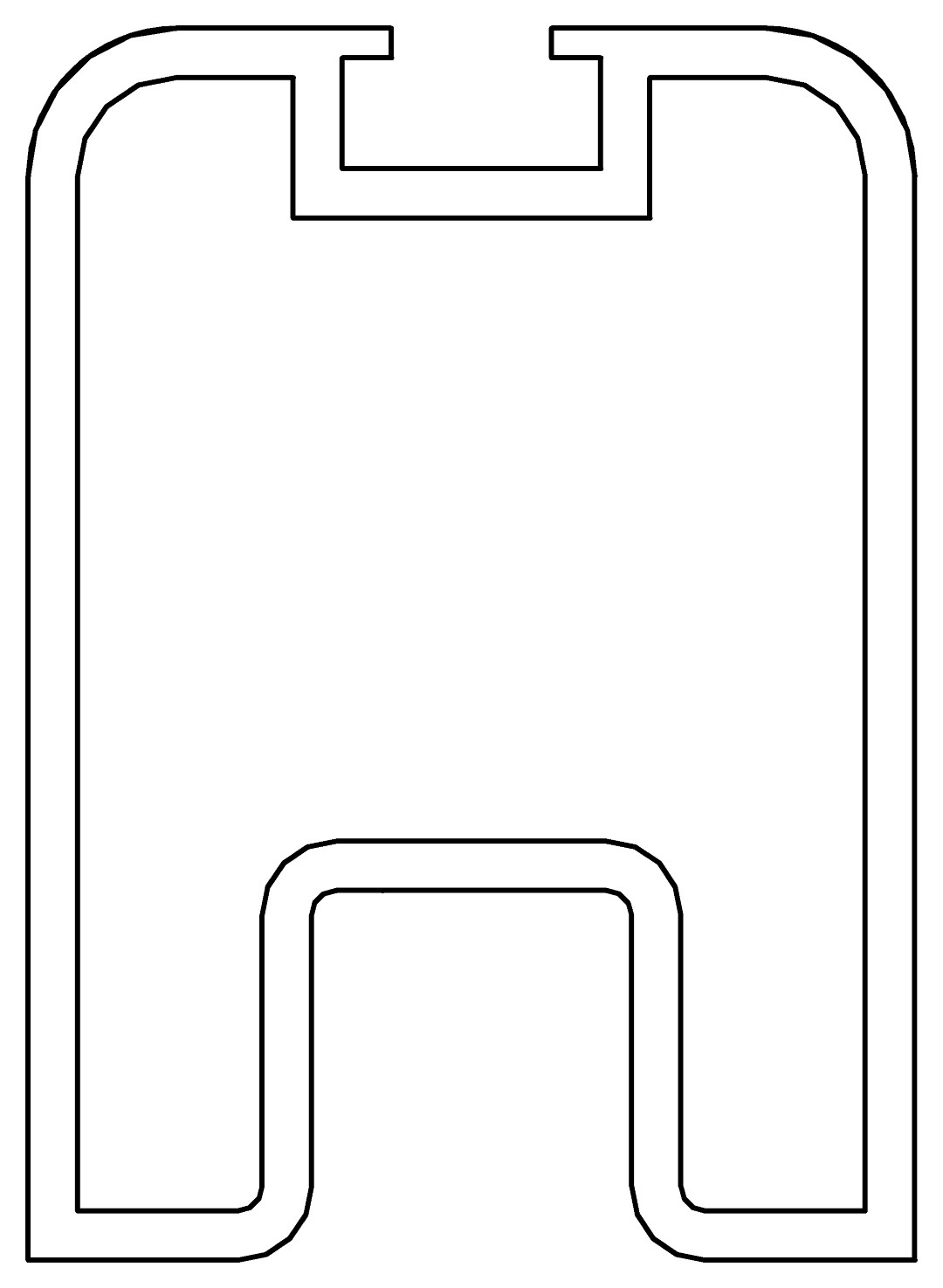 Verstärkungsprofil, 7385, L2589, white, RAL 9003, Farbe: Weiß pulverbeschichtet