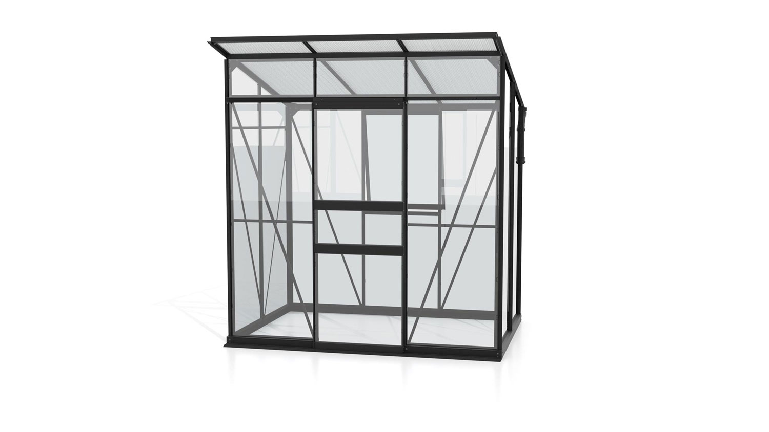Gewächshaus Palma 3250, Farbe: Schwarz pulverbeschichtet, verglast mit: Sicherheitsglas (ESG)