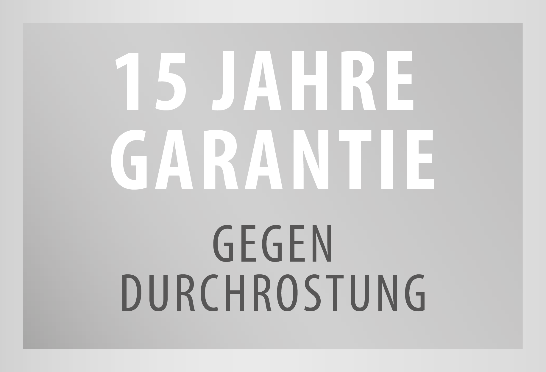eph Garantiesiegel mit Aufschrift: 15 Jahre Garantie gegen Durchrostung