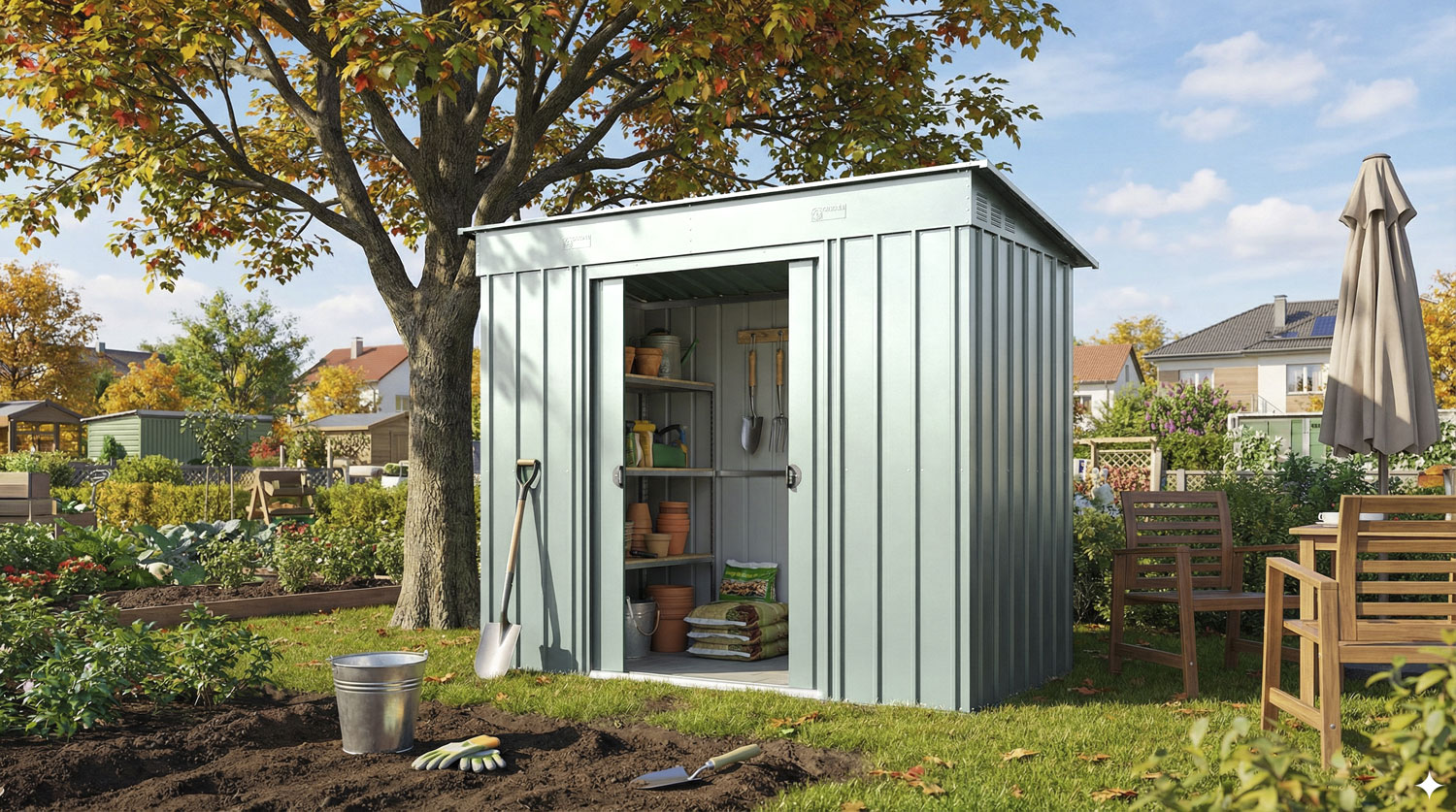 Pultdach Skillion 84, Farbe: Silber Metallic