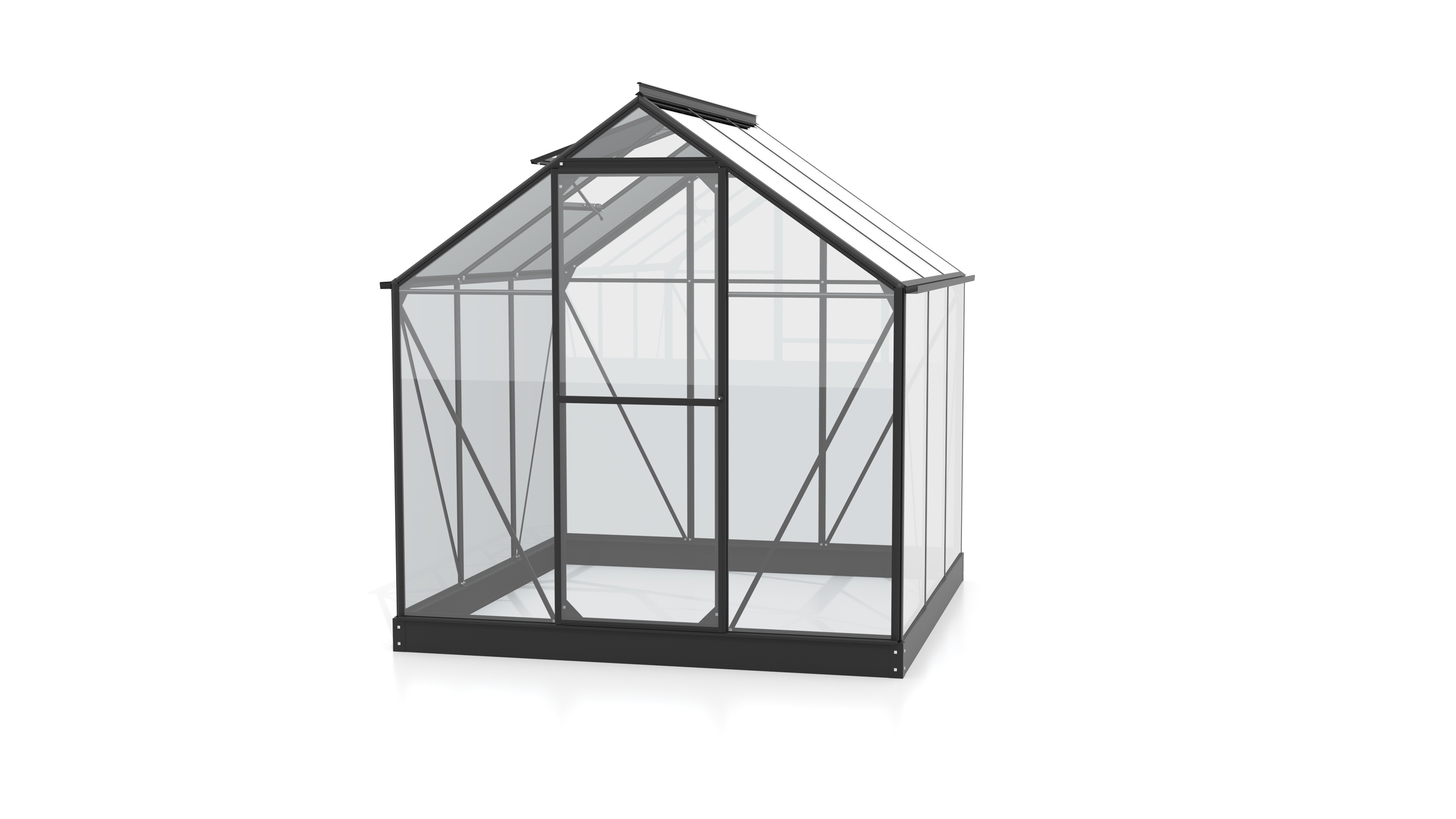 Gewächshaus Triton im Sonderangebot 3800, Farbe: Schwarz pulverbeschichtet, verglast mit: Sicherheitsglas (ESG)