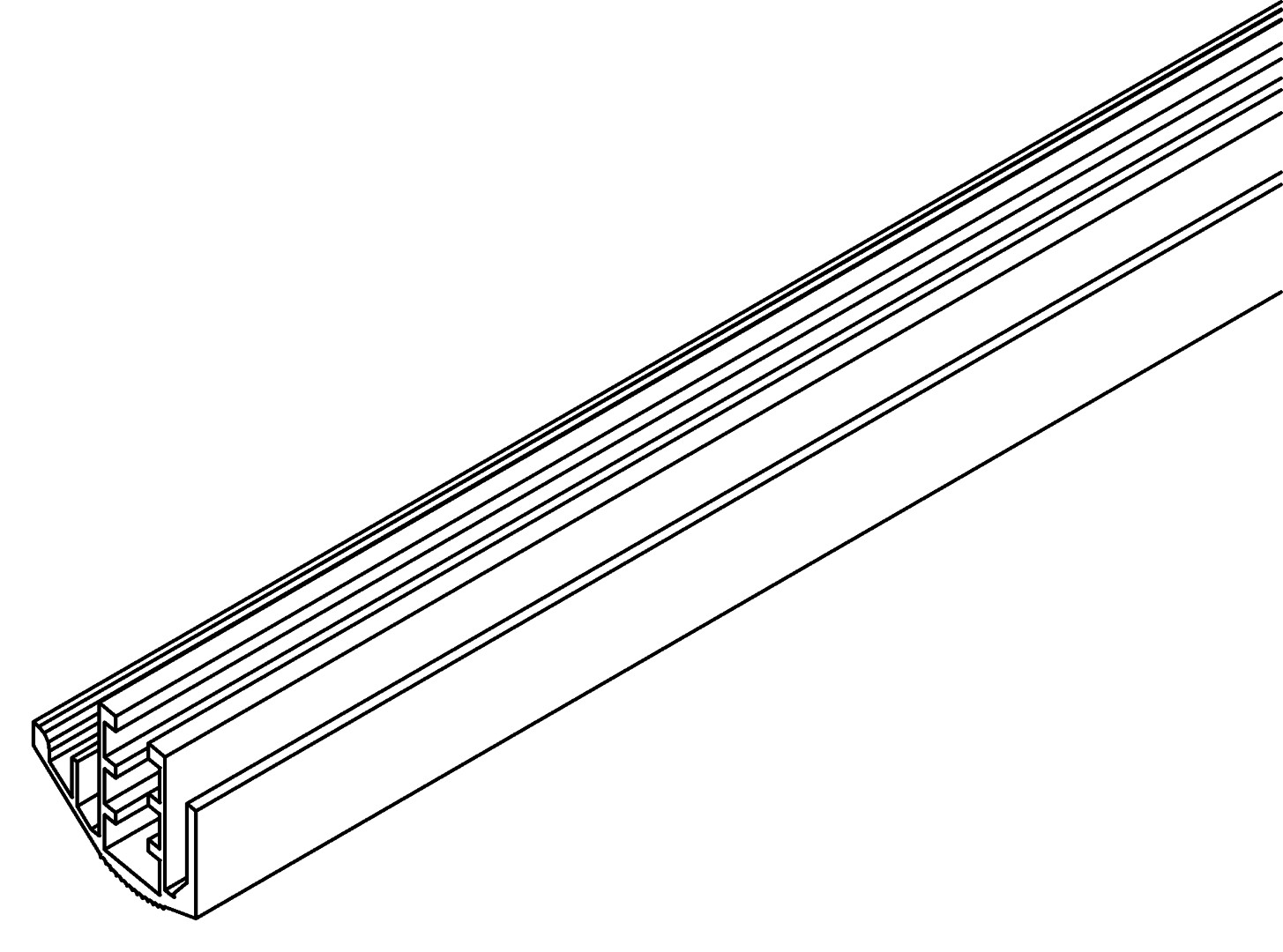 Verglasungsabdeckleiste, re, 7378, L2581, white, R, Farbe: Weiß pulverbeschichtet