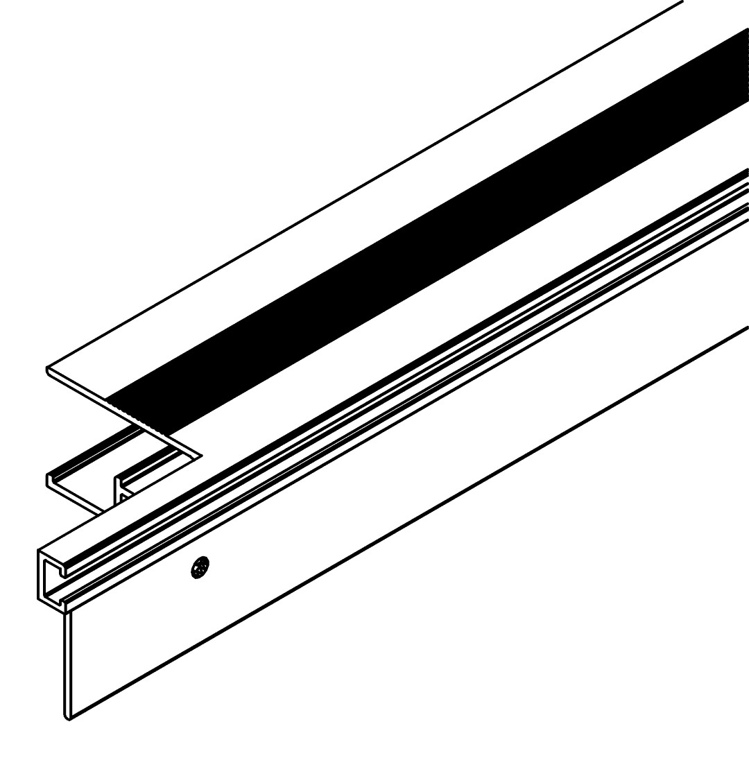 Fensterprofil, seite, 7195, L892, white, RAL 9003, Farbe: Weiß pulverbeschichtet